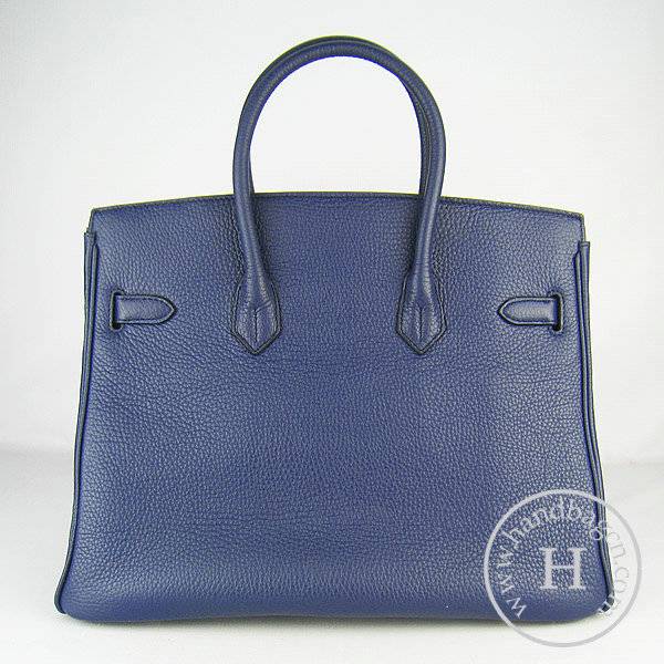 Hermes Birkin 35cm 6089 Dark Blue Calfskin Leather With Gold Hardware