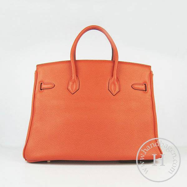 Hermes Birkin 35cm 6089 Orange Calfskin Leather With Gold Hardware