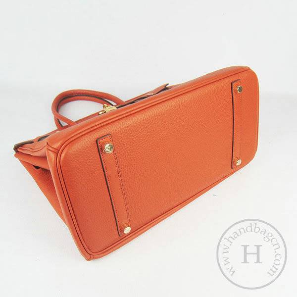 Hermes Birkin 35cm 6089 Orange Calfskin Leather With Gold Hardware