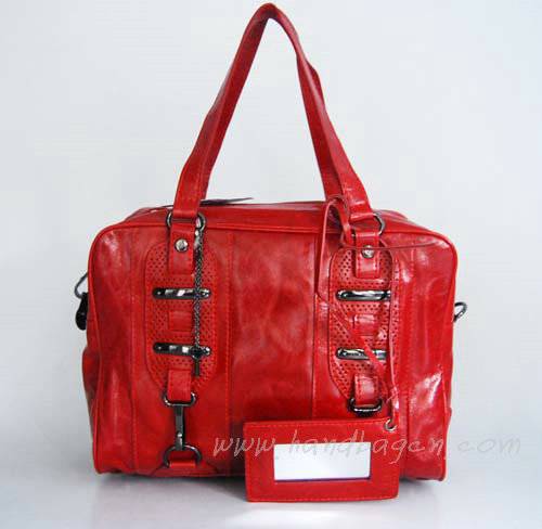 Balenciaga 2949 red Oil Leather Medium Bag