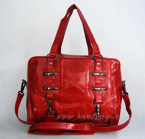 Balenciaga 2949 red Oil Leather Medium Bag