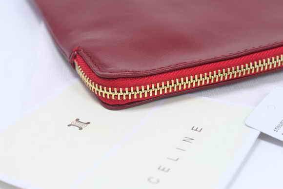 Celine Solo Bi Color Clutch Lambskin Bag - 8821 Red