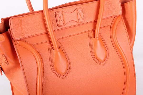 Celine Luggage Mini 33cm Tote Leather Bag - 98170 Orange