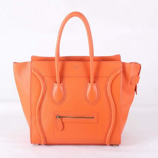 Celine Luggage Mini 33cm Tote Leather Bag - 98170 Orange