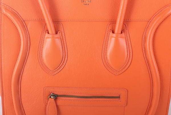 Celine Luggage Mini 33cm Tote Leather Bag - 98170 Orange