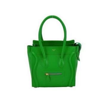 Celine Luggage Mini 26cm Boston Bag - 98167 Green Calf Leather