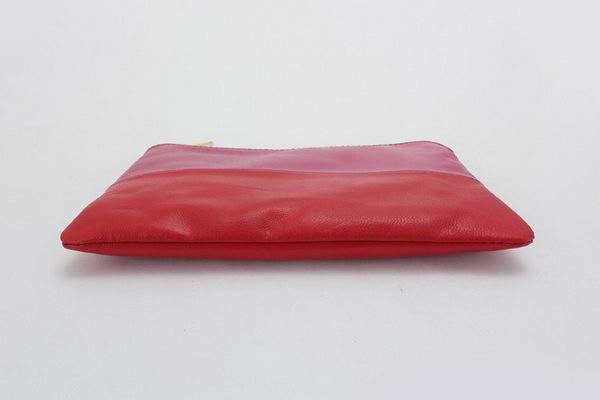 Celine Solo Bi Color Clutch Lambskin Bag - 8821 Rose Red