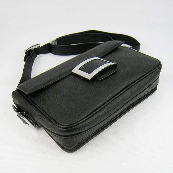 Hermes Togo Leather Messenger Bag - 8082 Black