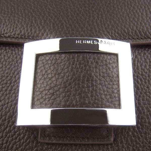 Hermes Togo Leather Messenger Bag - 8082 Brown