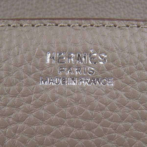 Hermes Togo Leather Messenger Bag - 8082 Grey