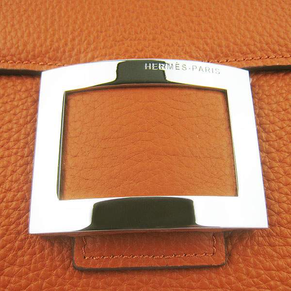 Hermes Togo Leather Messenger Bag - 8082 Orange