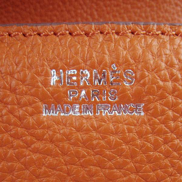 Hermes Togo Leather Messenger Bag - 8082 Orange