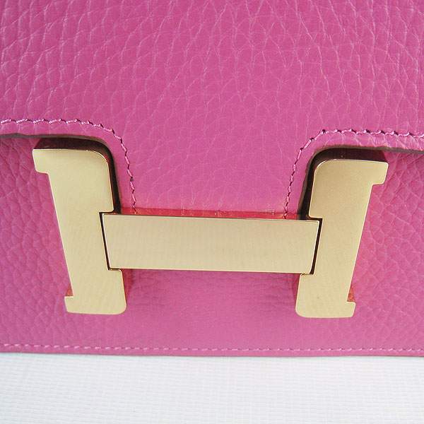 Hermes Constance Calf Leather Bag - H017 Peach Red With Gold Hardware