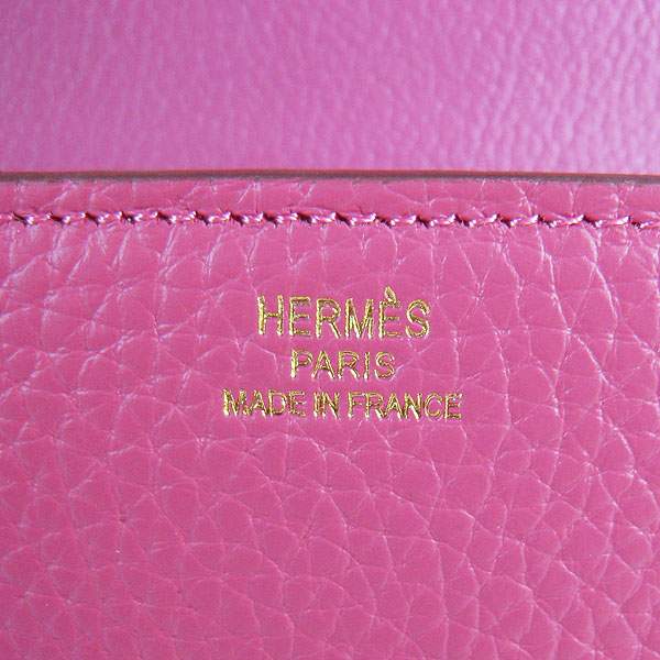 Hermes Constance Calf Leather Bag - H017 Peach Red With Gold Hardware