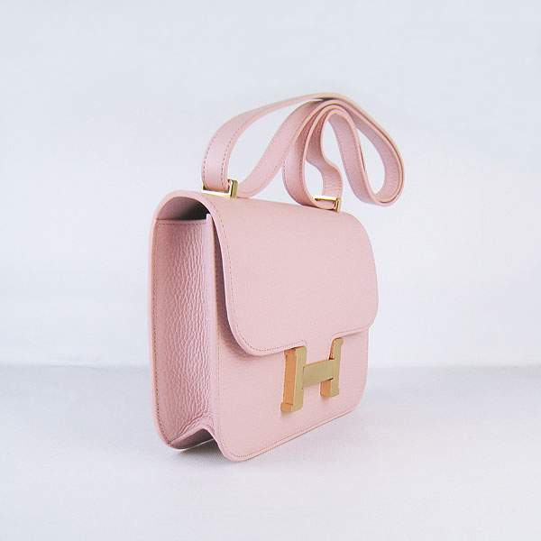 Hermes Constance Calf Leather Bag - H017 Pink With Gold Hardware