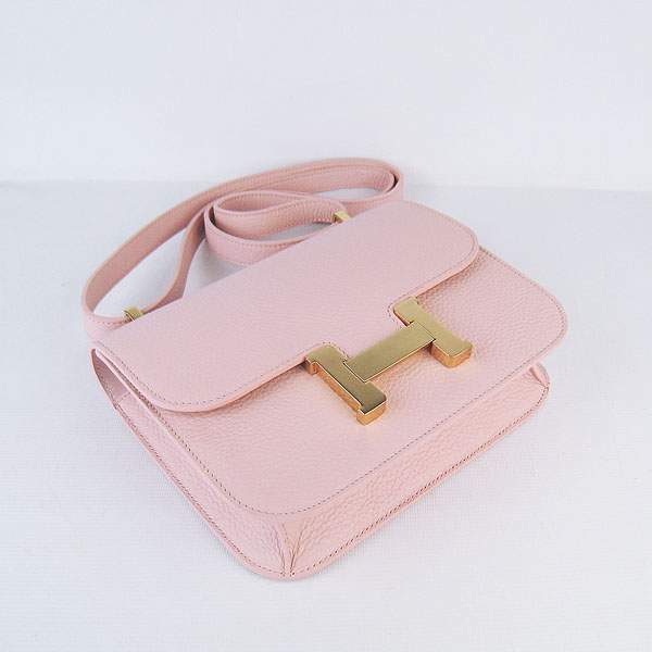 Hermes Constance Calf Leather Bag - H017 Pink With Gold Hardware