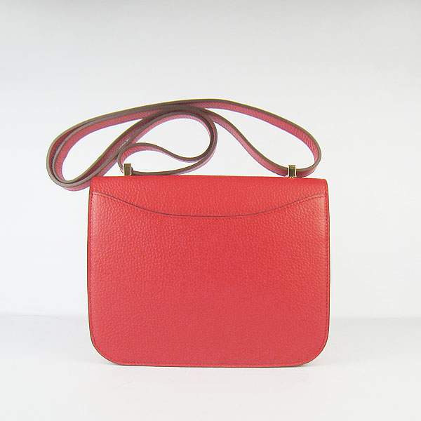 Hermes Constance Calf Leather Bag - H017 Red With Gold Hardware