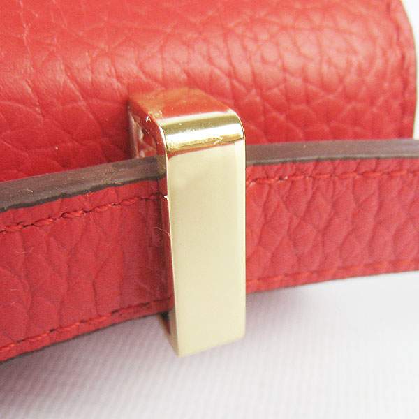 Hermes Constance Calf Leather Bag - H017 Red With Gold Hardware