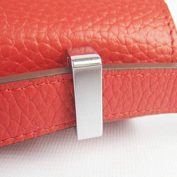 Hermes Constance Calf Leather Bag - H017 Red With Silver Hardware