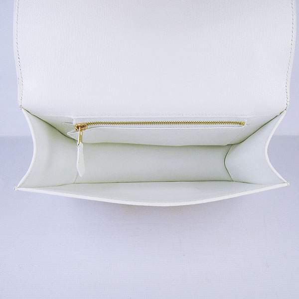 Hermes Constance Calf Leather Bag - H017 White With Gold Hardware