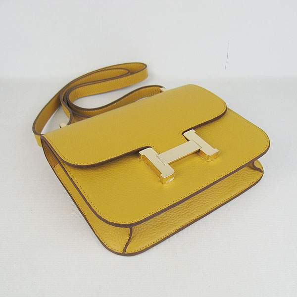 Hermes Constance Calf Leather Bag - H017 Yellow With Gold Hardware