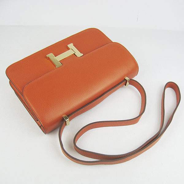 Hermes Constance Togo Leather Handbag - H020 Orange with Gold Hardware