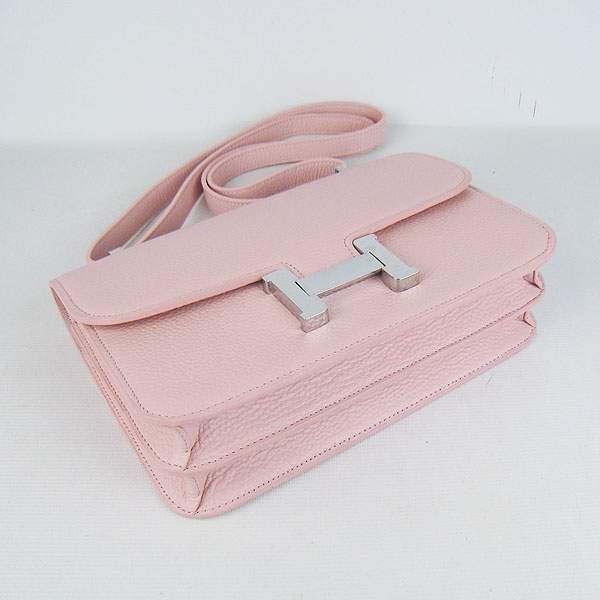 Hermes Constance Togo Leather Handbag - H020 Pink with Silver Hardware