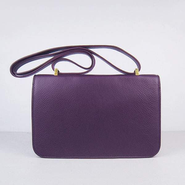 Hermes Constance Togo Leather Handbag - H020 Purple with Gold Hardware