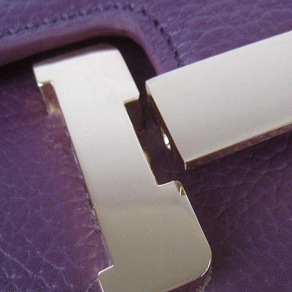 Hermes Constance Togo Leather Handbag - H020 Purple with Gold Hardware