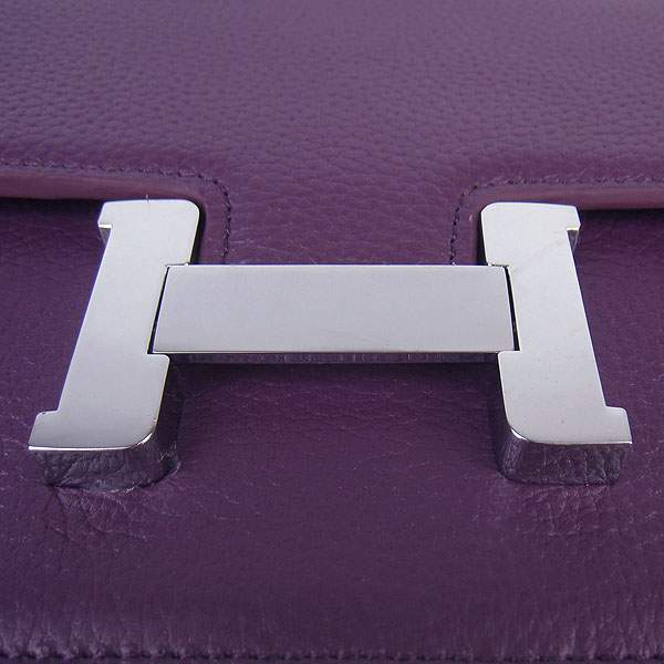 Hermes Constance Togo Leather Handbag - H020 Purple with Silver Hardware