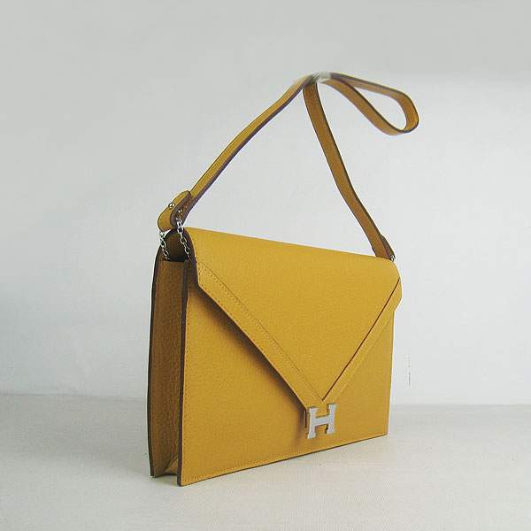 Hermes Lydie 2way Shoulder Bag - H021 Yellow With Silver Hardware