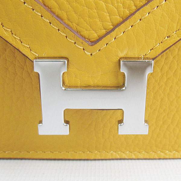 Hermes Lydie 2way Shoulder Bag - H021 Yellow With Silver Hardware