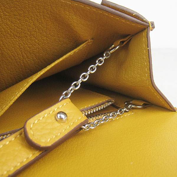 Hermes Lydie 2way Shoulder Bag - H021 Yellow With Silver Hardware