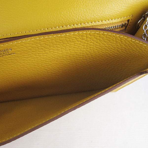 Hermes Lydie 2way Shoulder Bag - H021 Yellow With Silver Hardware