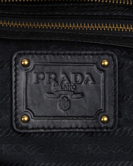 Prada Gaufre Nappa Leather Tote Bag - 8027 Black