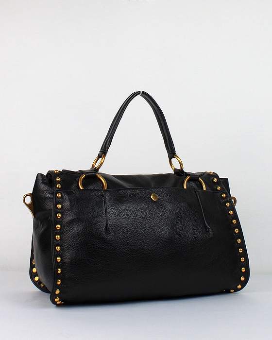 Prada Milled Leather Top Handle - 8028 Black