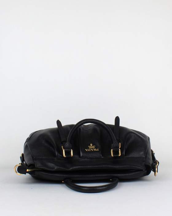 Prada Tote Bags Milled Leather 8803 Black