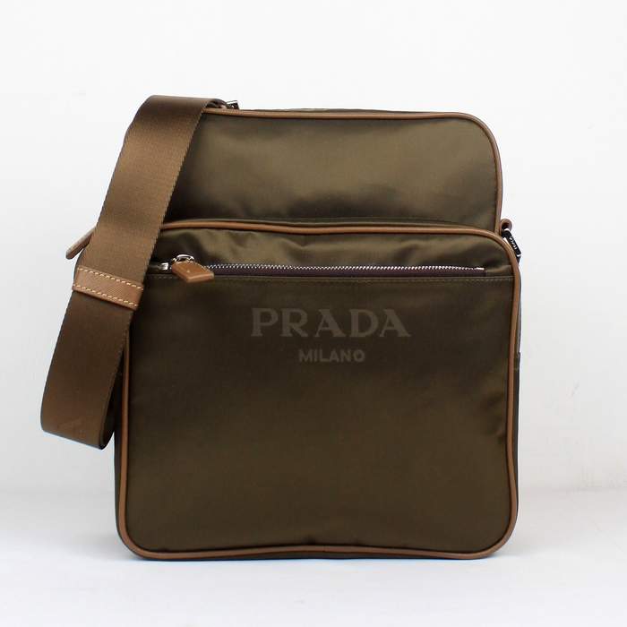 Prada Vela Fabric Messenger Bag BT0189 Coffee