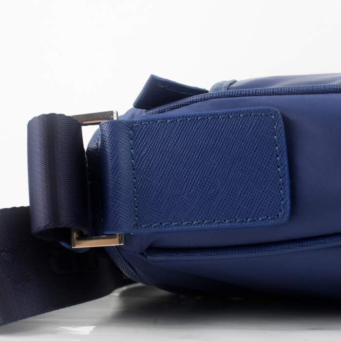 Prada Vela Fabric Flat Messenger Bag 0195 Blue