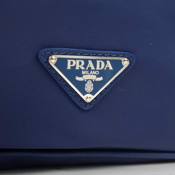 Prada Vela Fabric Flat Messenger Bag 0195 Blue