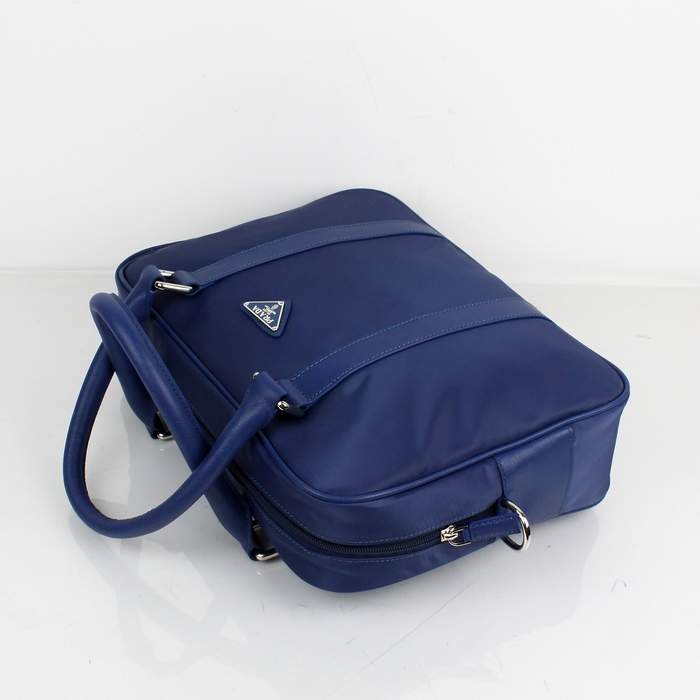 Prada Vela Fabric Handbag 0661 Blue