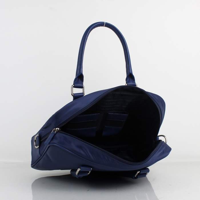 Prada Vela Fabric Handbag 0661 Blue