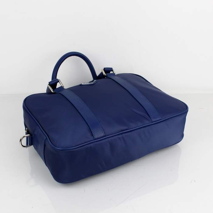 Prada Vela Fabric Handbag 0661 Blue