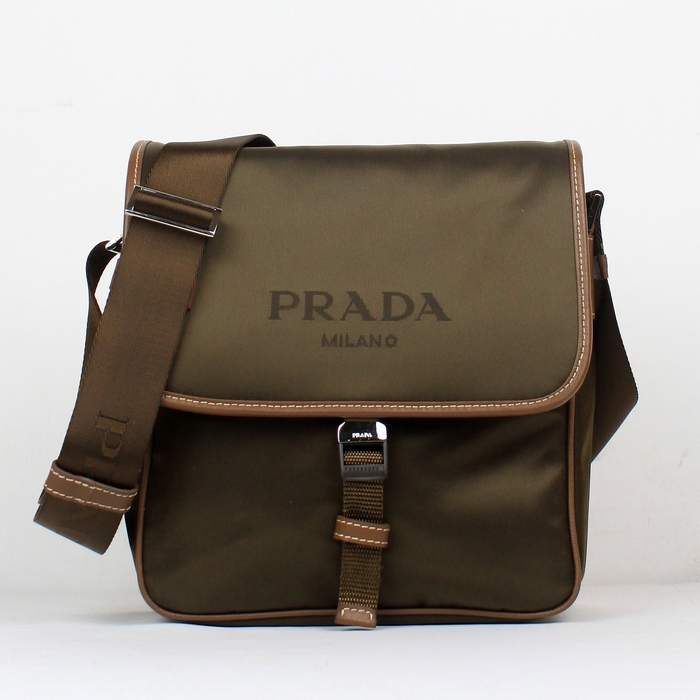 Prada Vela Fabric Messenger Bag VA0770 Coffee