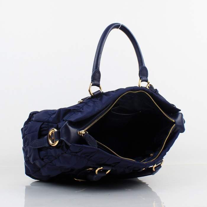 Prada Gaufre Fabric Top Handle Bag BN1336 Blue