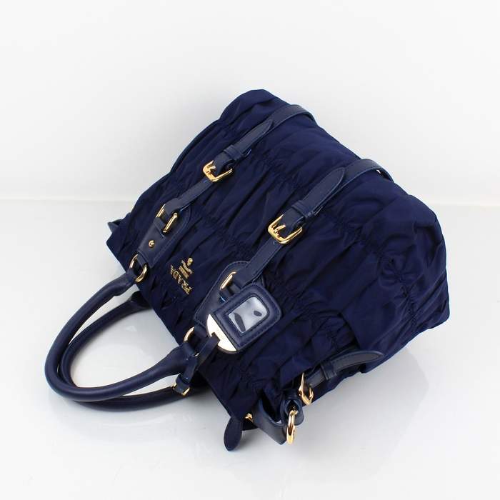 Prada Gaufre Fabric Top Handle Bag BN1336 Blue