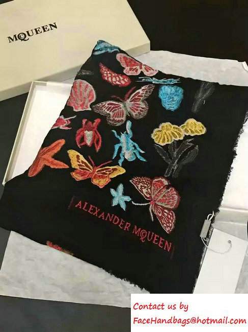 Alexander McQueen Butterfly Scarf Black 2016