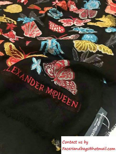 Alexander McQueen Butterfly Scarf Black 2016