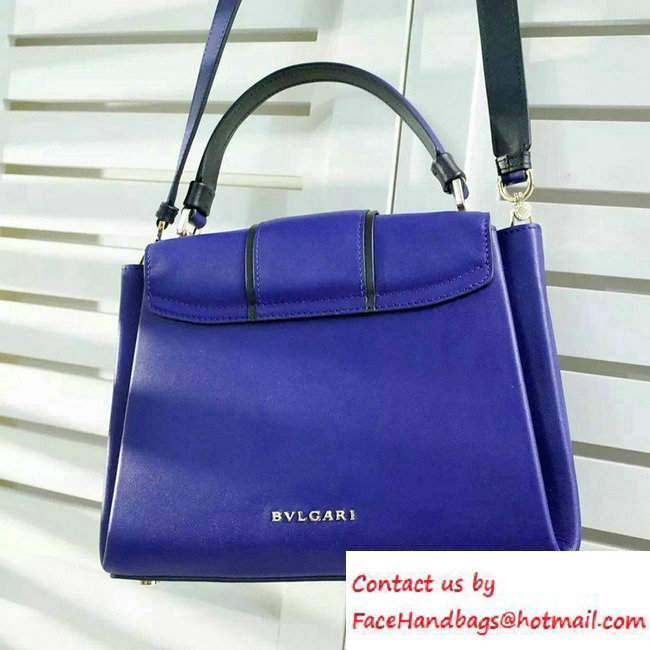 Bvlgari Serpenti Viper Top Handle Bag Blue 2016