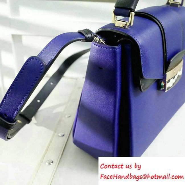 Bvlgari Serpenti Viper Top Handle Bag Blue 2016